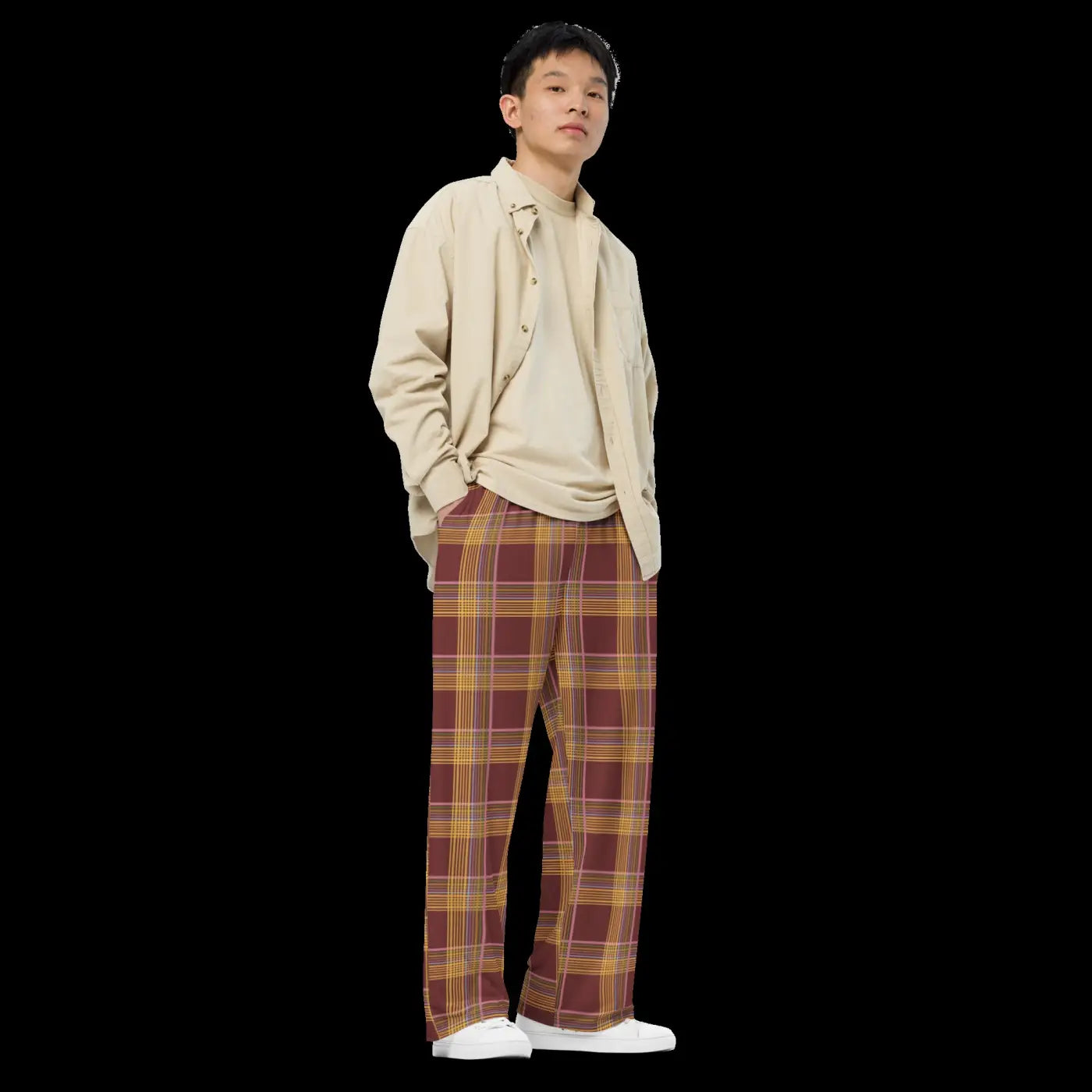 Wide Leg Pants - Striped Comfort Style - DipaliZ