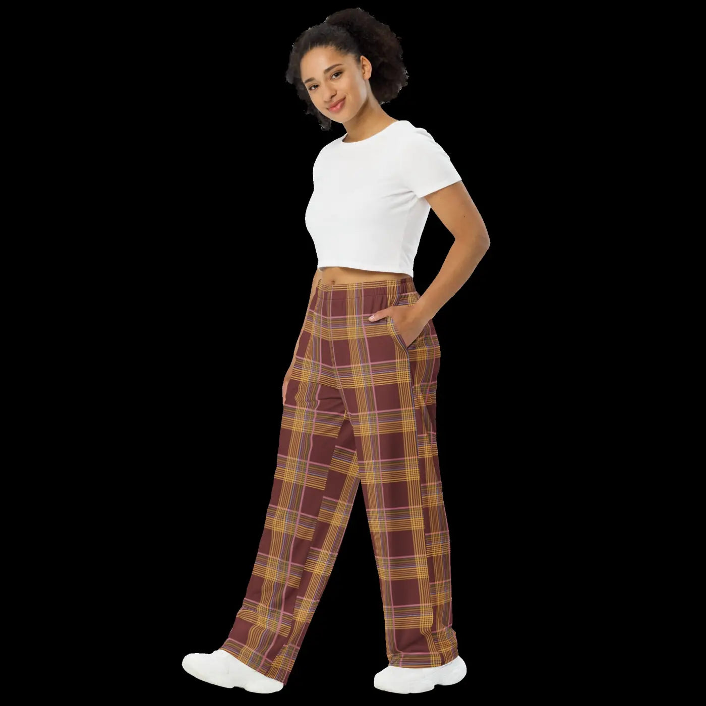 Wide Leg Pants - Striped Comfort Style - DipaliZ