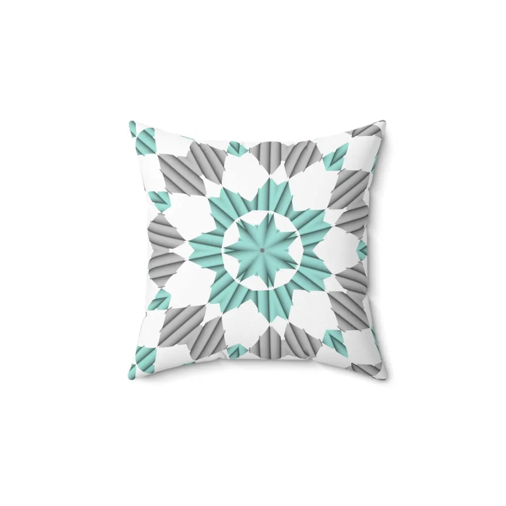 Teal Abstract Pattern Polyester Square Pillow - Bold Home Decor - DipaliZ
