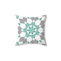 Teal Abstract Pattern Polyester Square Pillow - Bold Home Decor - DipaliZ