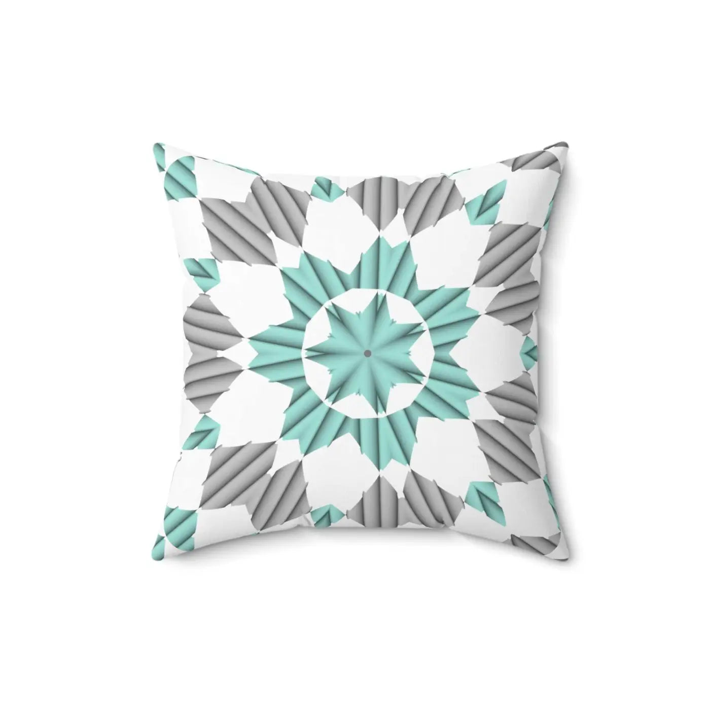 Teal Abstract Pattern Polyester Square Pillow - Bold Home Decor - DipaliZ