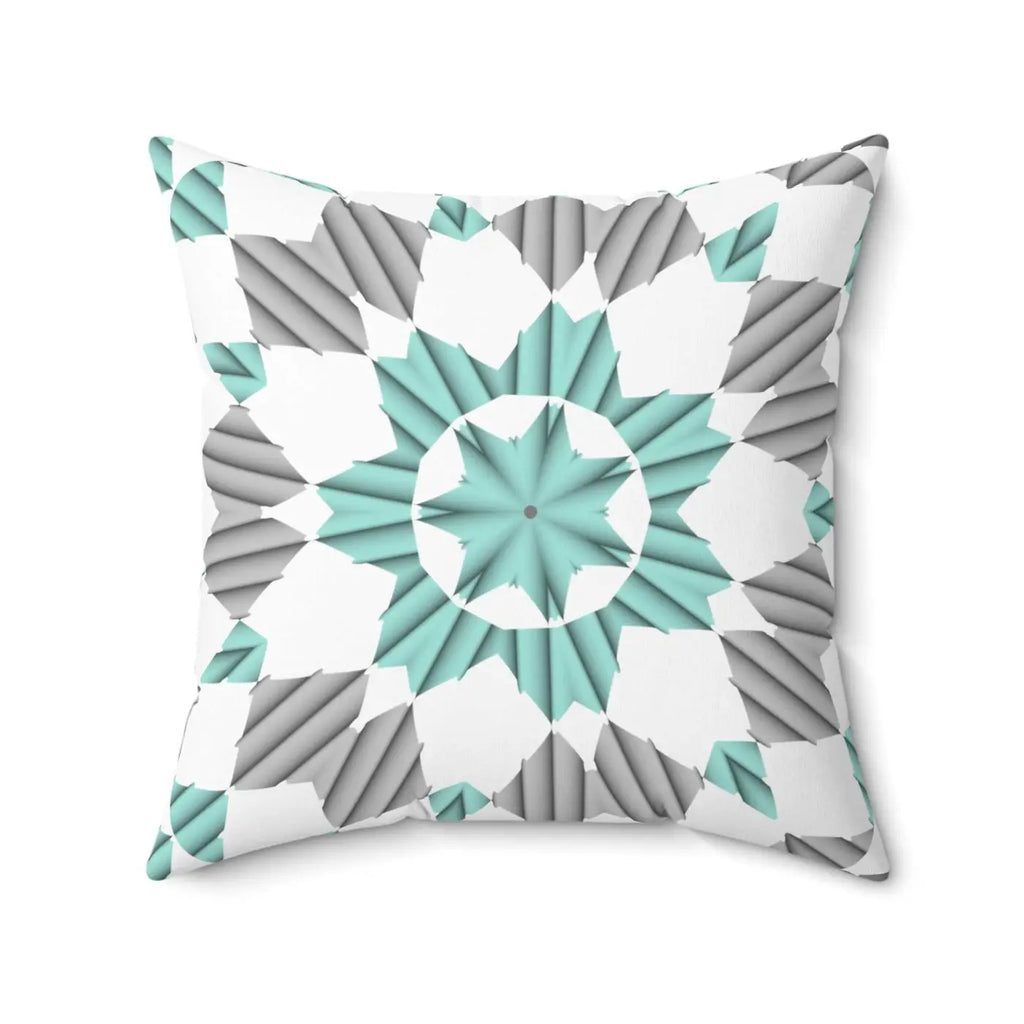 Teal Abstract Pattern Polyester Square Pillow - Bold Home Decor - DipaliZ