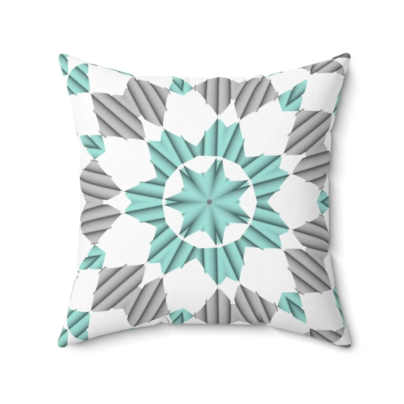 Teal Abstract Pattern Polyester Square Pillow - Bold Home Decor - DipaliZ