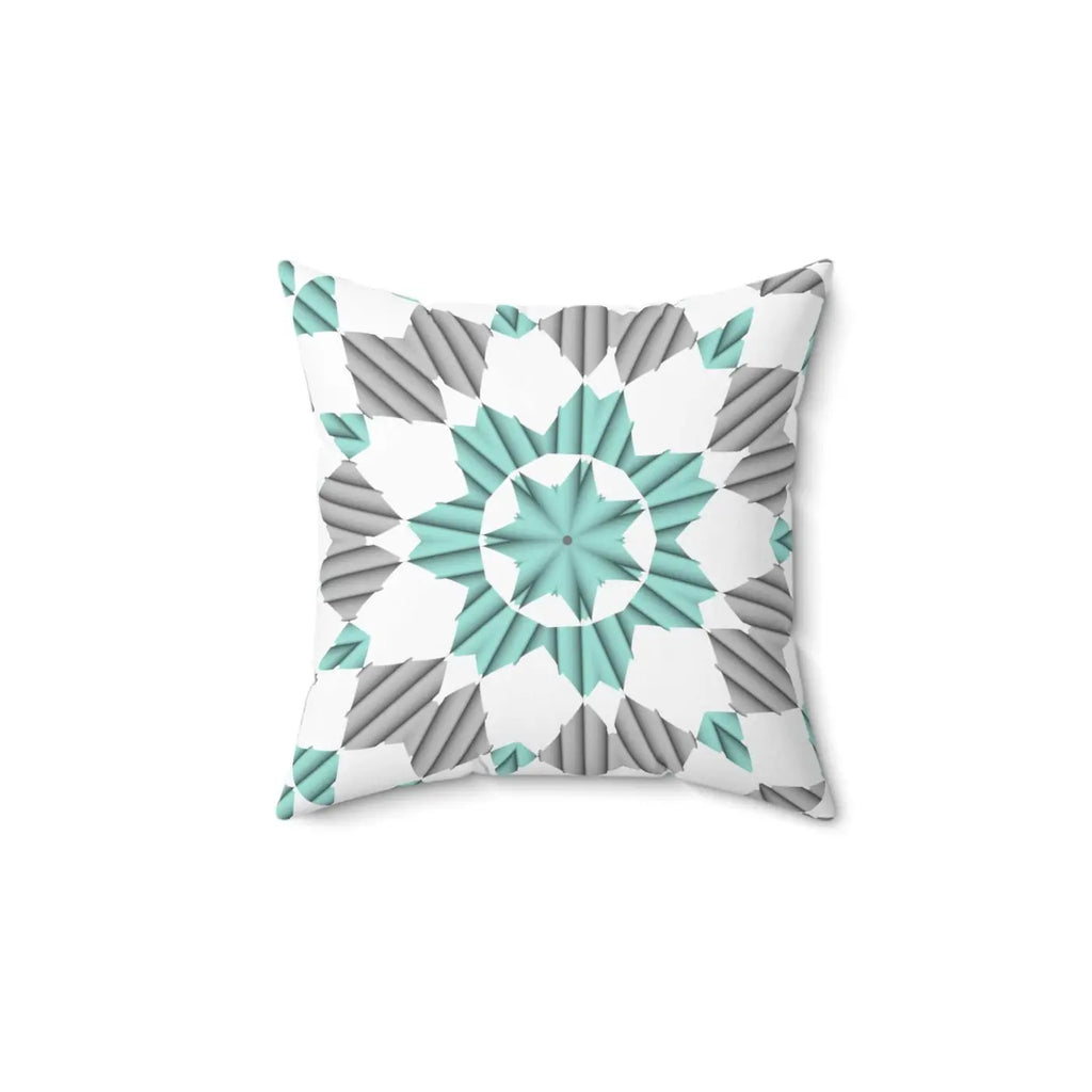Teal Abstract Pattern Polyester Square Pillow - Bold Home Decor - DipaliZ