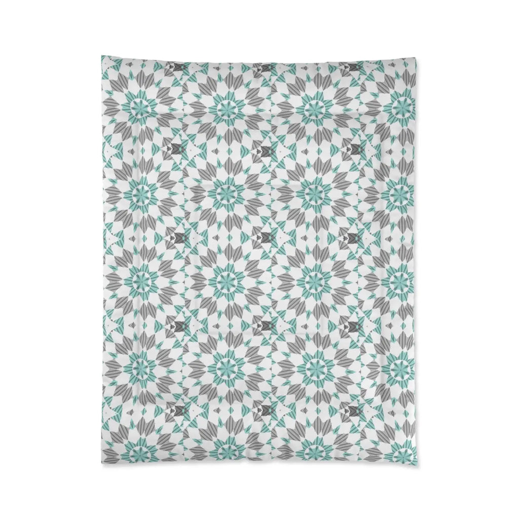 Grey Geometrical Pattern Quilt - Modern Bedding - DipaliZ