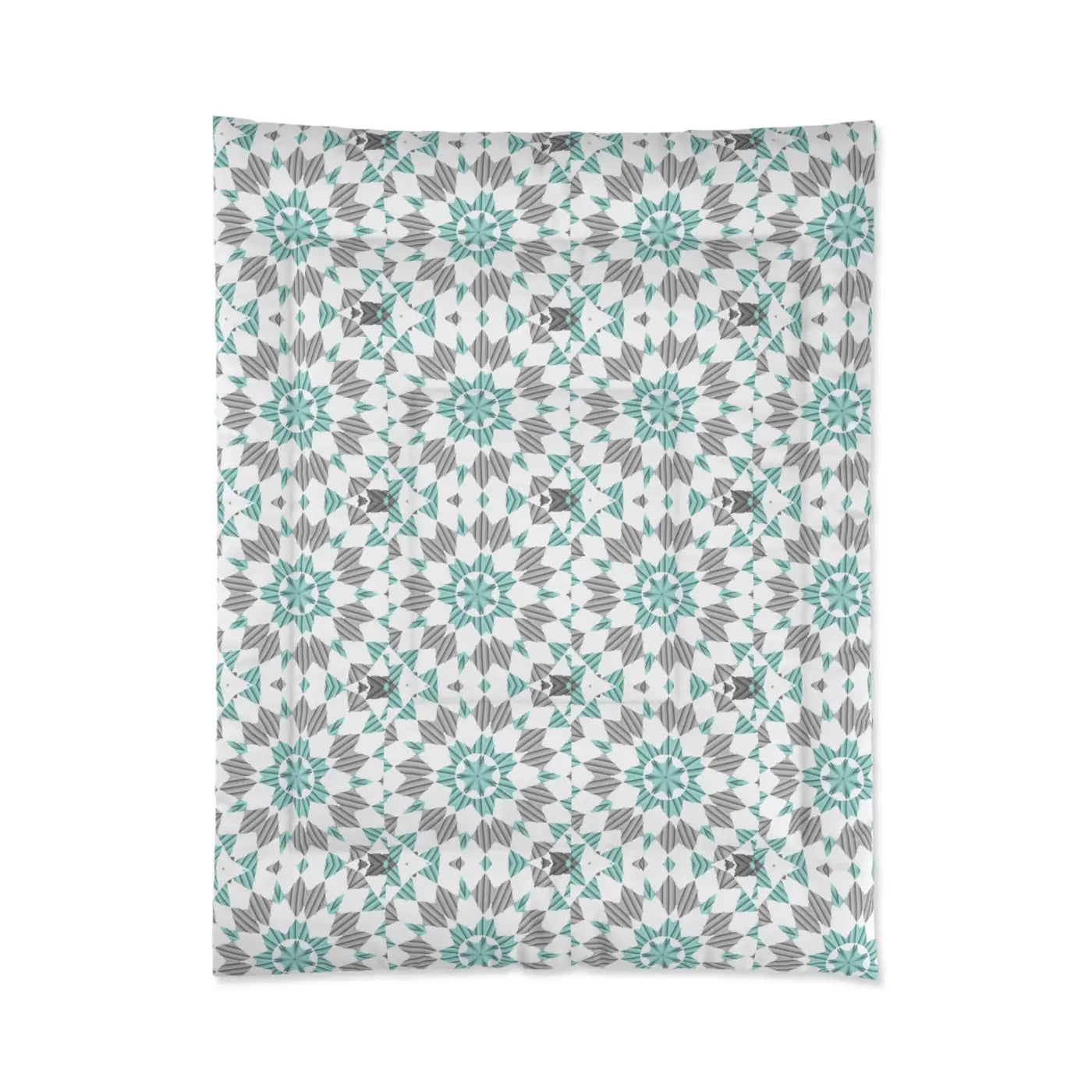 Grey Geometrical Pattern Quilt - Modern Bedding - DipaliZ