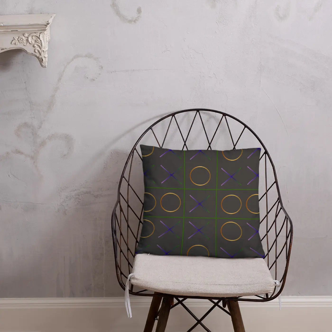 Tic Tac Toe Throw Pillow - Chic Game Design - DipaliZ
