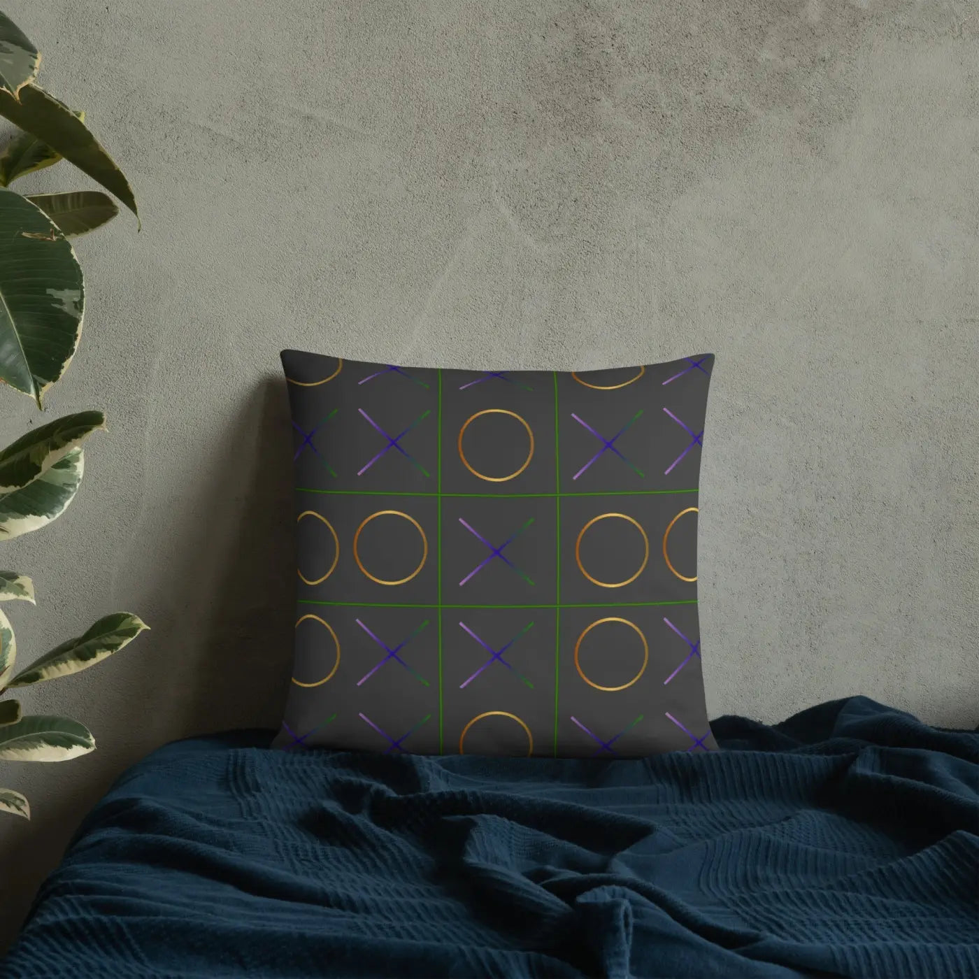 Tic Tac Toe Throw Pillow - Chic Game Design - DipaliZ