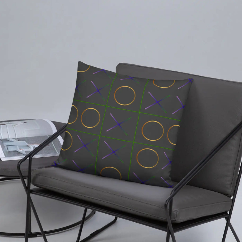 Tic Tac Toe Throw Pillow - Chic Game Design - DipaliZ