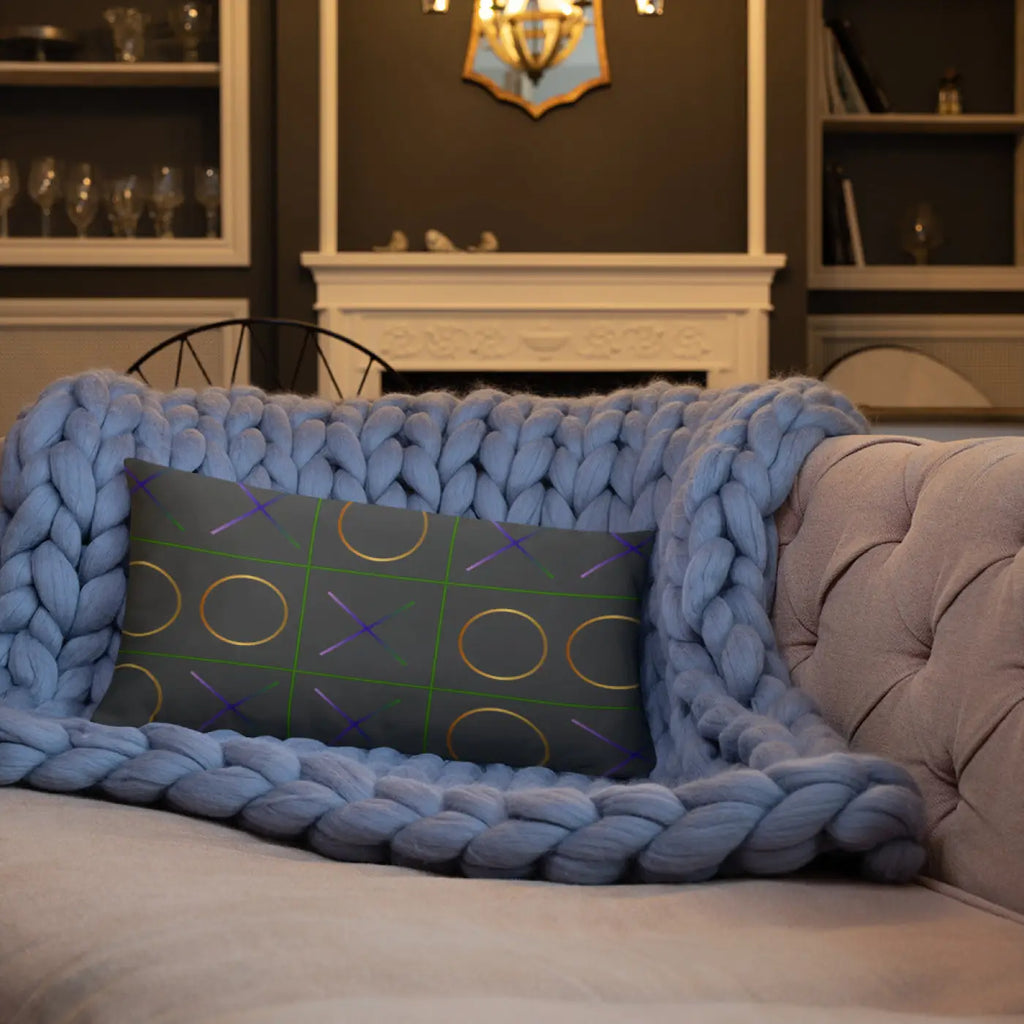 Tic Tac Toe Throw Pillow - Chic Game Design - DipaliZ
