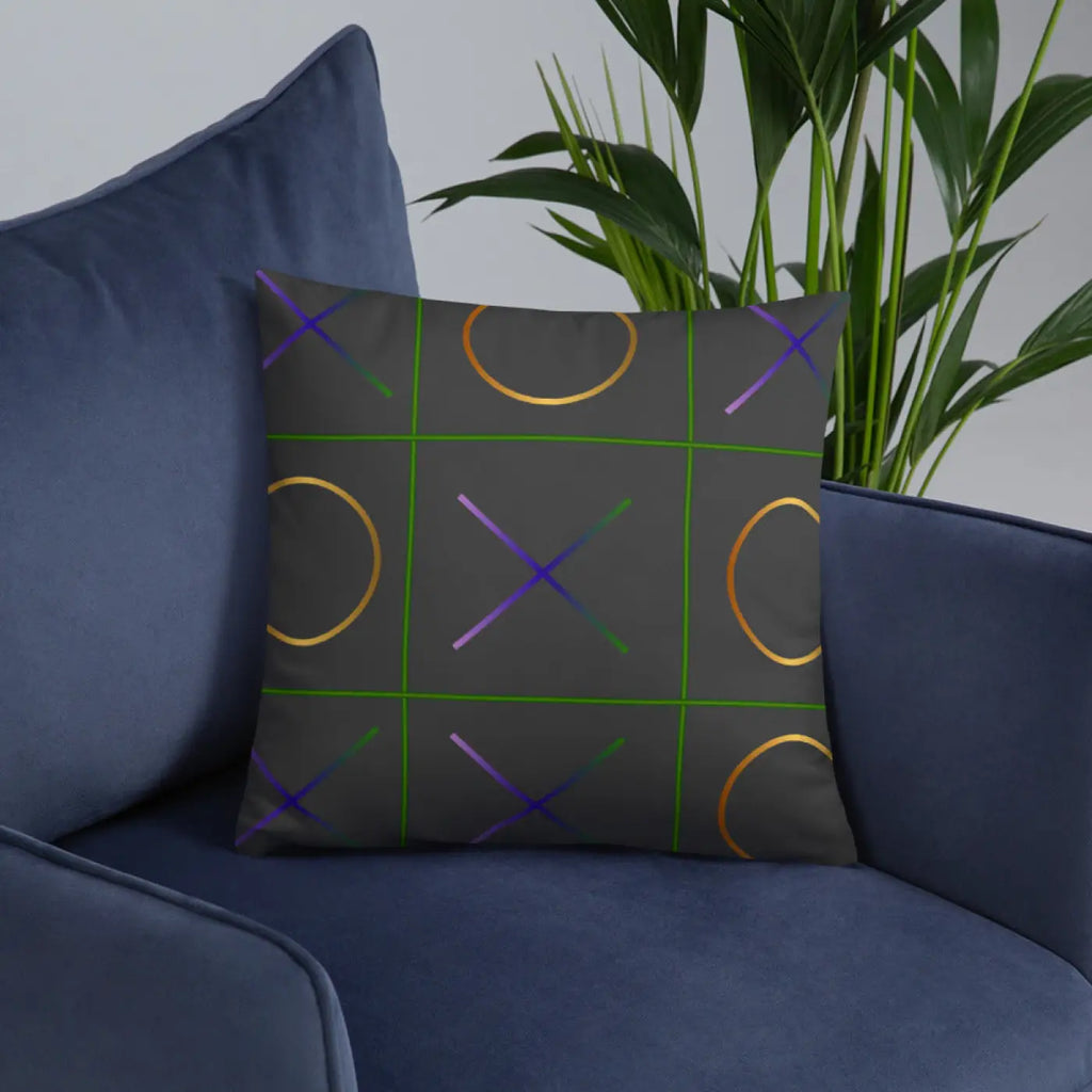 Tic Tac Toe Throw Pillow - Chic Game Design - DipaliZ