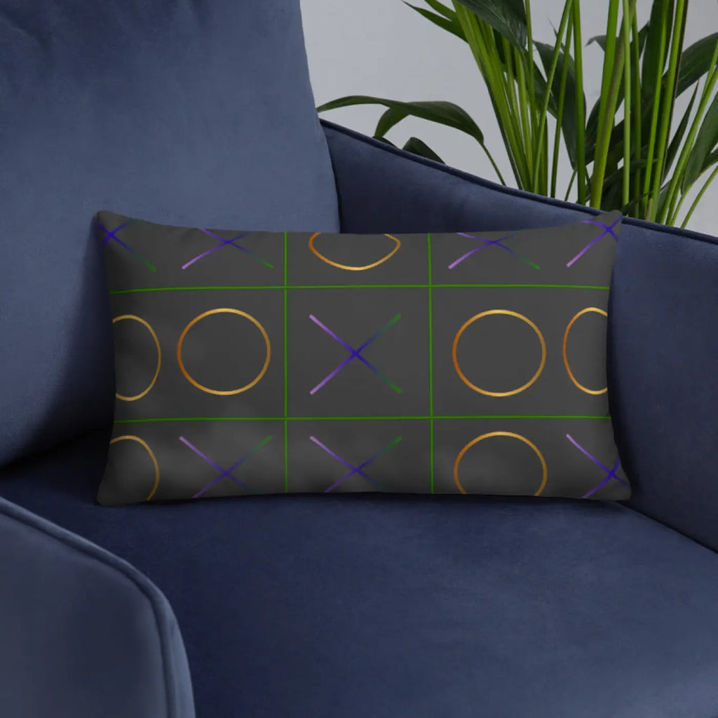 Tic Tac Toe Throw Pillow - Chic Game Design - DipaliZ