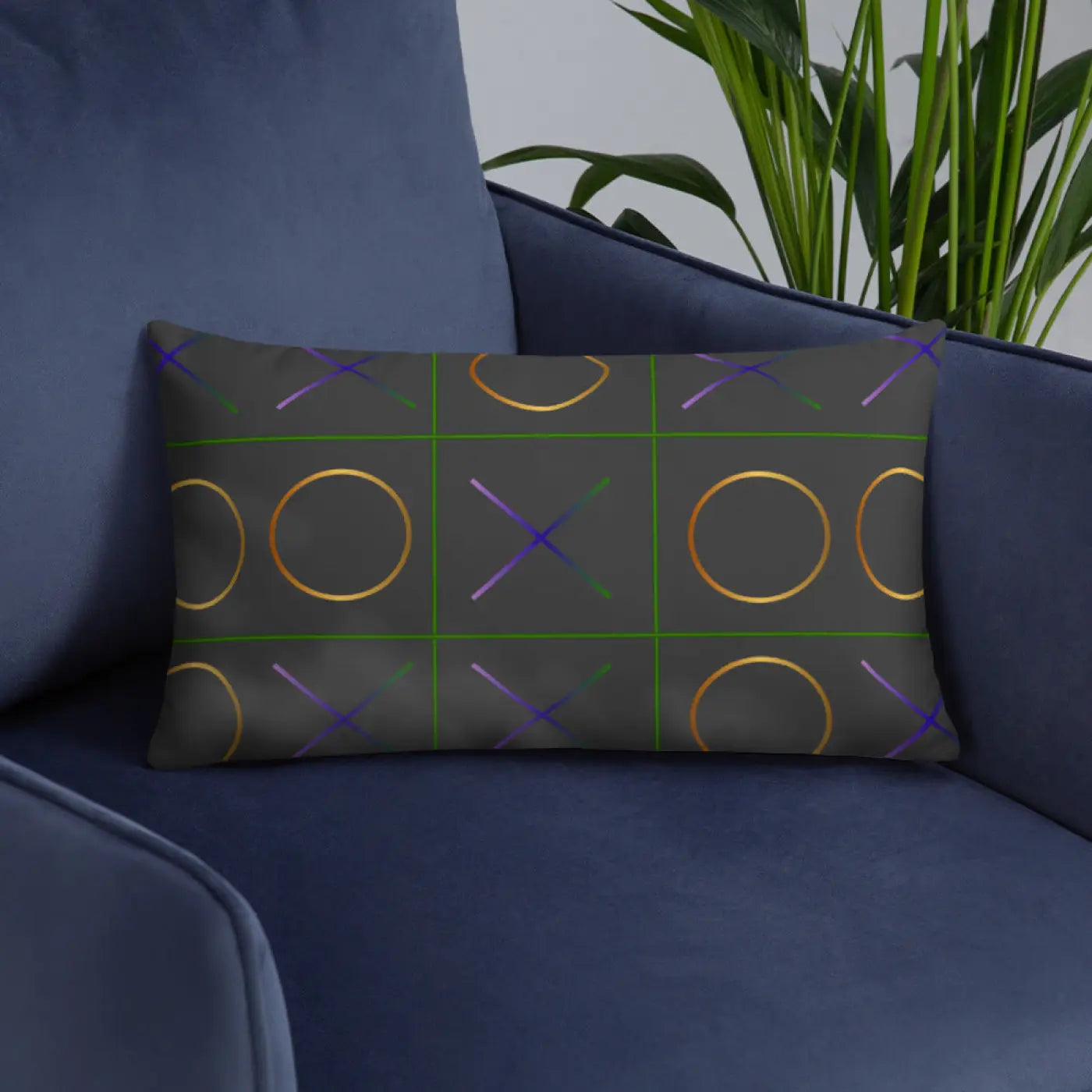 Tic Tac Toe Throw Pillow - Chic Game Design - DipaliZ