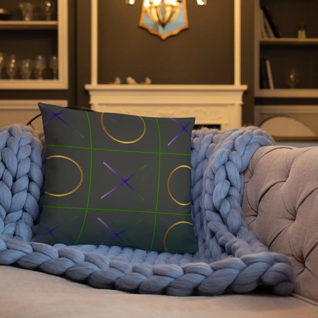Tic Tac Toe Throw Pillow - Chic Game Design - DipaliZ