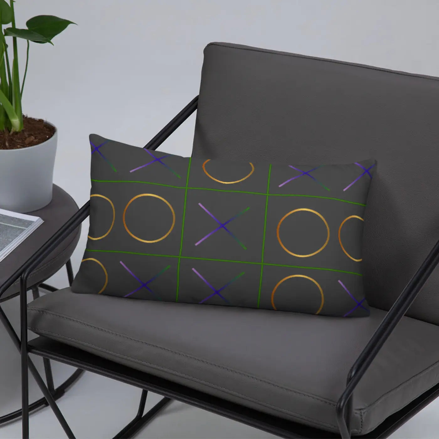 Tic Tac Toe Throw Pillow - Chic Game Design - DipaliZ