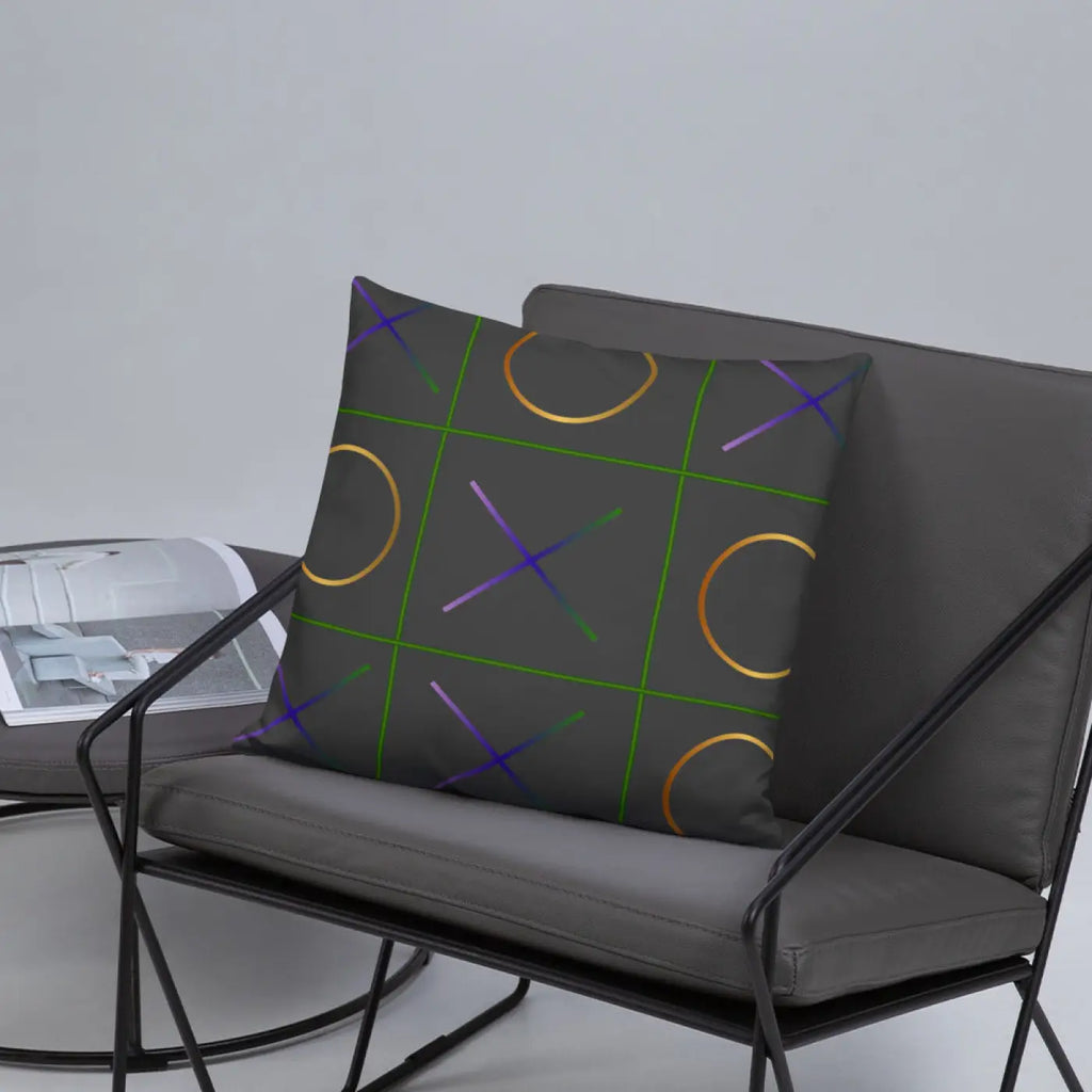 Tic Tac Toe Throw Pillow - Chic Game Design - DipaliZ