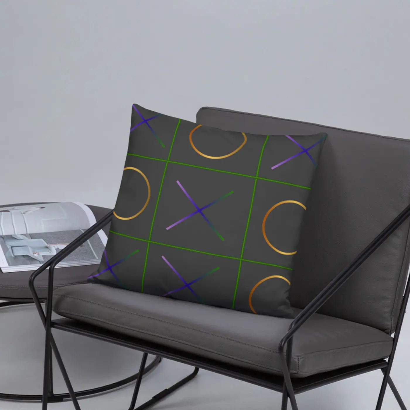 Tic Tac Toe Throw Pillow - Chic Game Design - DipaliZ