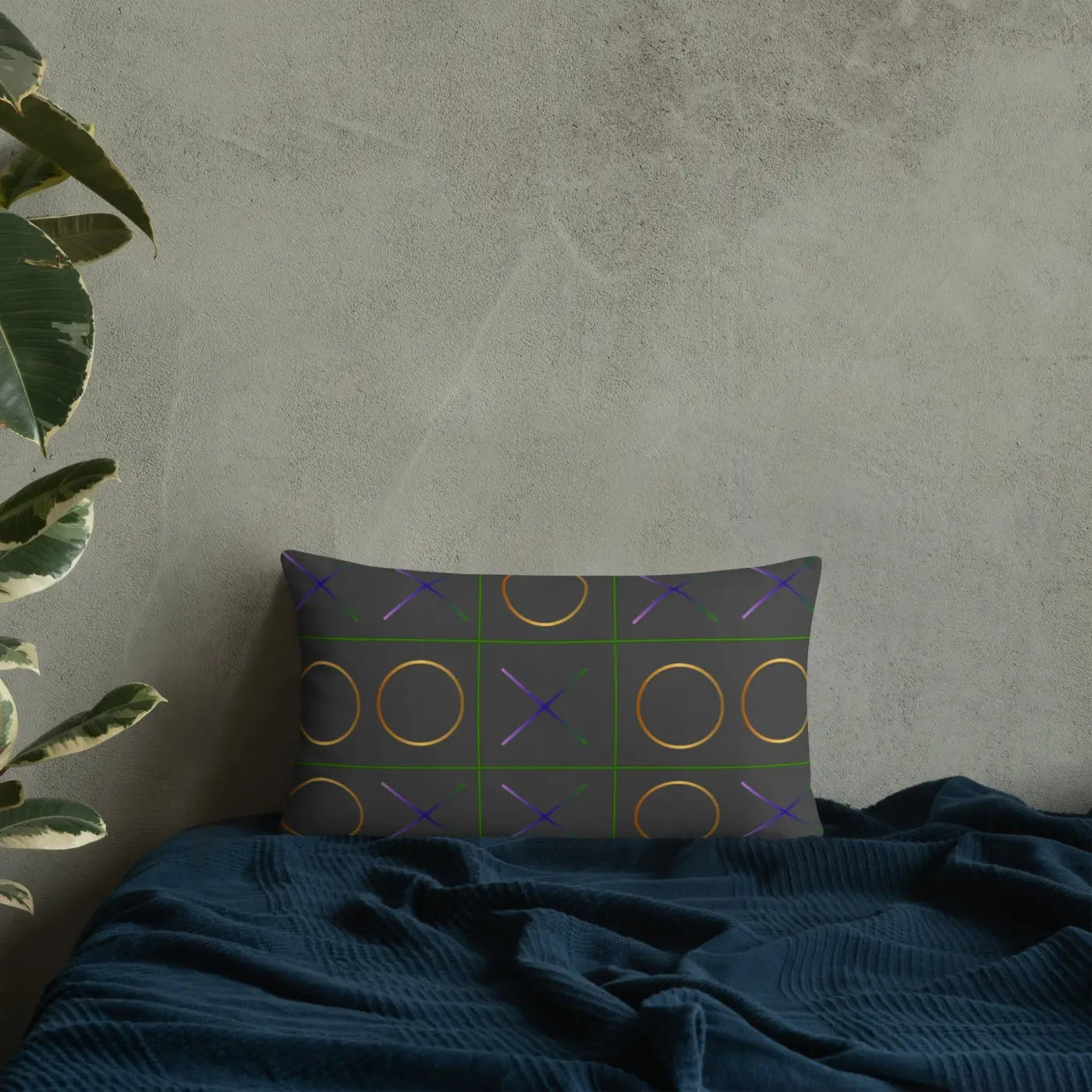 Tic Tac Toe Throw Pillow - Chic Game Design - DipaliZ