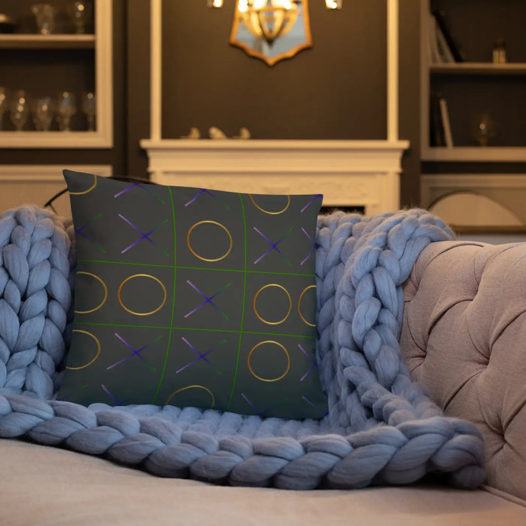 Tic Tac Toe Throw Pillow - Chic Game Design - DipaliZ