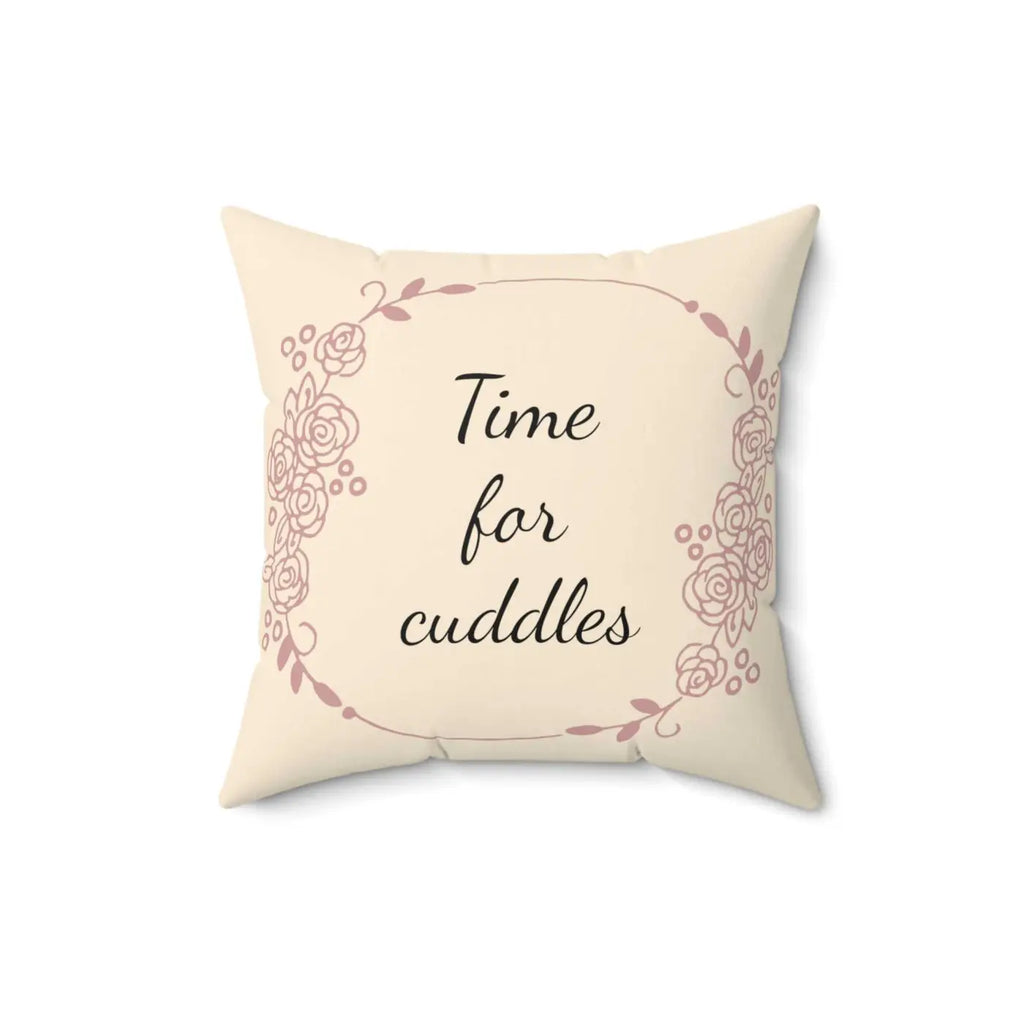 Time For Cuddles Throw Pillow - Polyester Square Comfort - DipaliZ