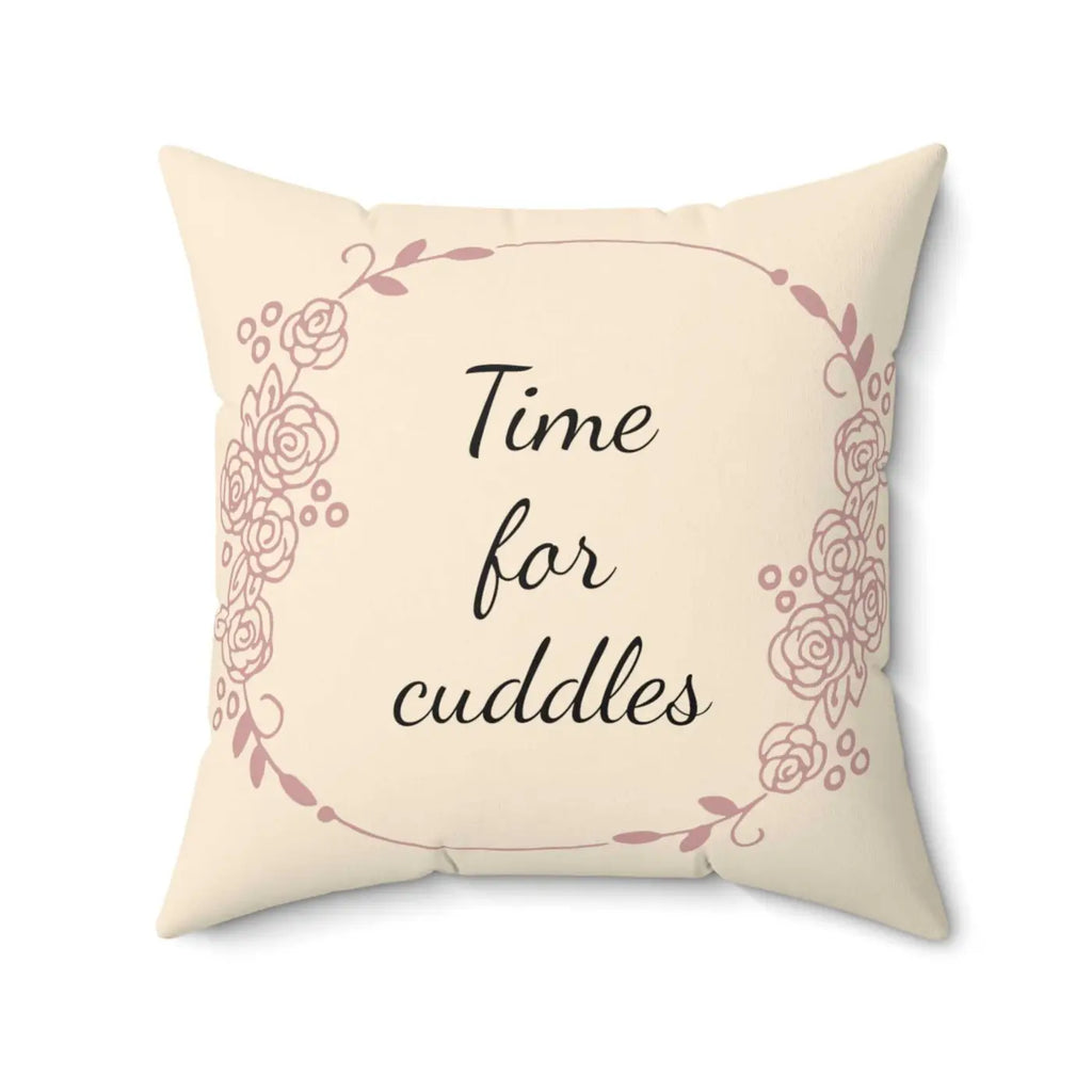 Time For Cuddles Throw Pillow - Polyester Square Comfort - DipaliZ