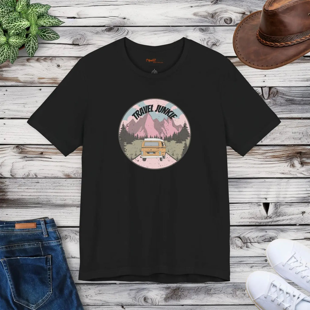 Travel Junkie T-Shirt - Unisex Outdoor Adventure Tee - DipaliZ