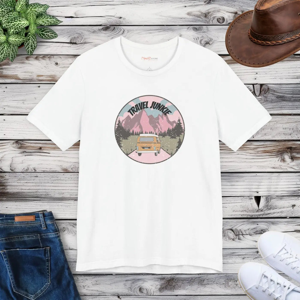 Travel Junkie T-Shirt - Unisex Outdoor Adventure Tee - DipaliZ