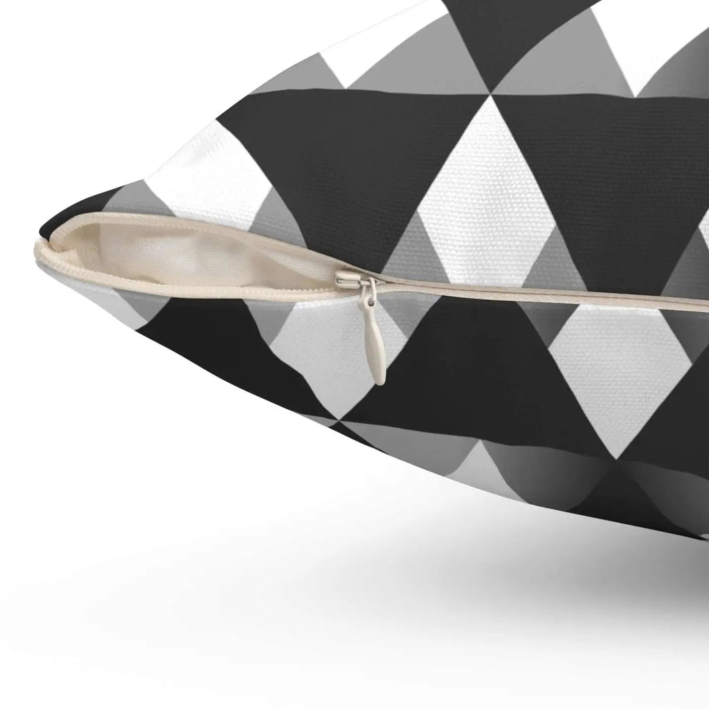Polyester Square Pillow - Vibrant Triangular Pattern - DipaliZ