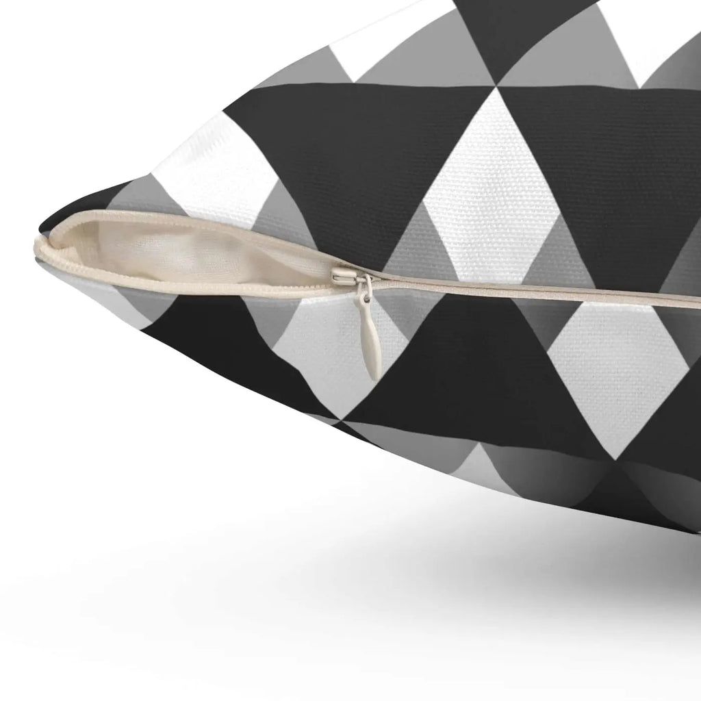 Polyester Square Pillow - Vibrant Triangular Pattern - DipaliZ