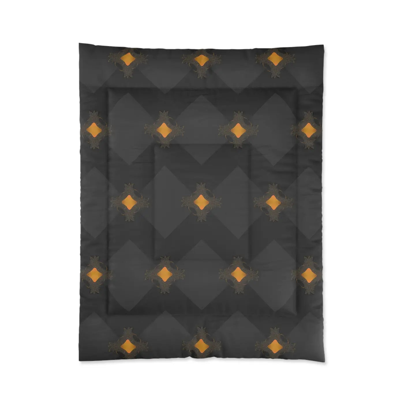 Unique Gold Pattern Comforter - Cozy Grey Bedding - DipaliZ