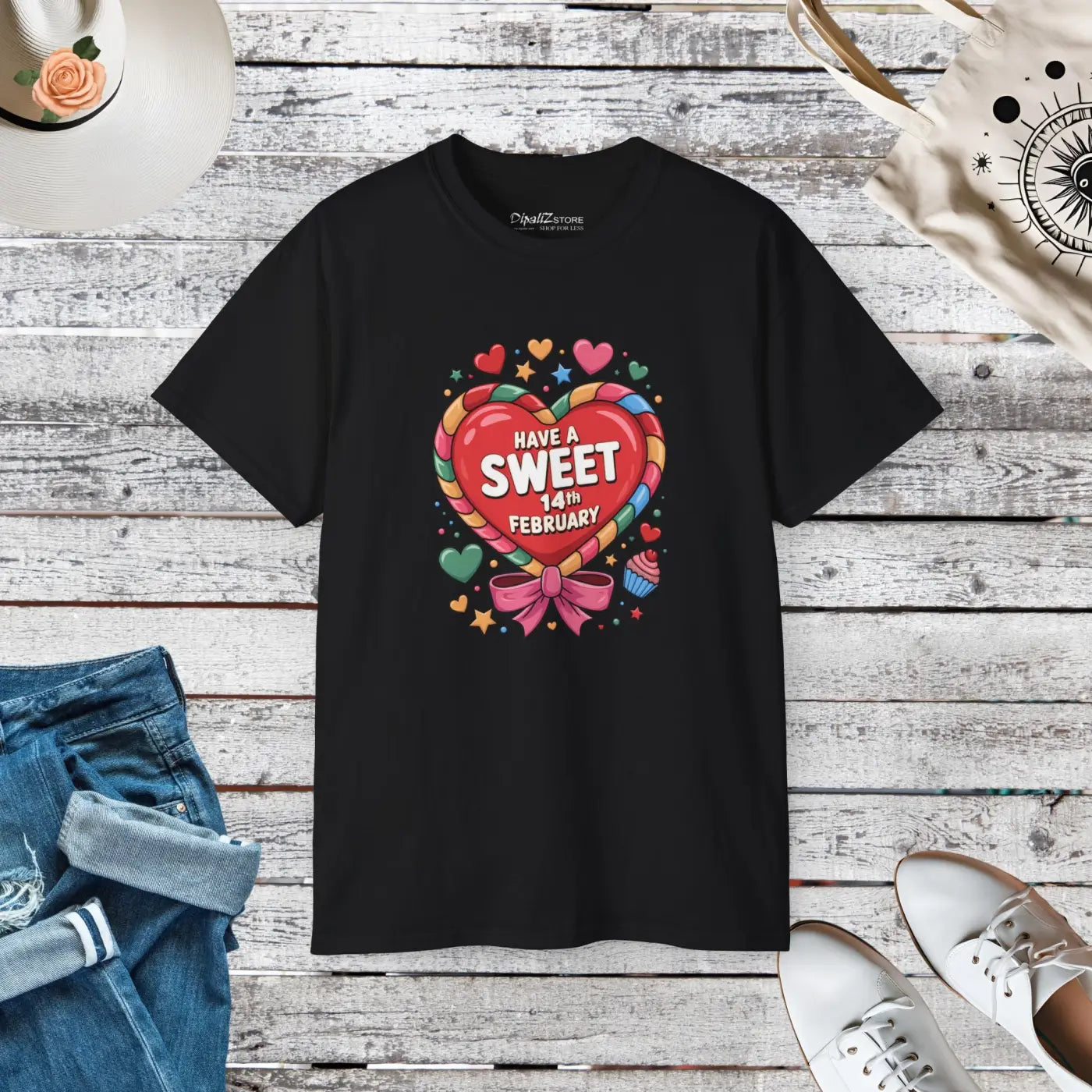 Sweet 14th February T-Shirt - Valentine's Day Eco Style - DipaliZ