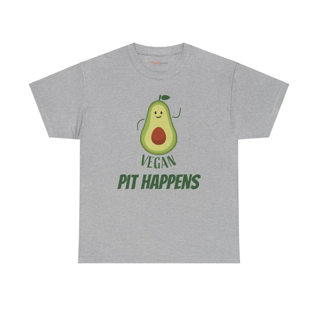 Vegan Pit Happens Heavy Cotton Tee - Guacamole Design - DipaliZ