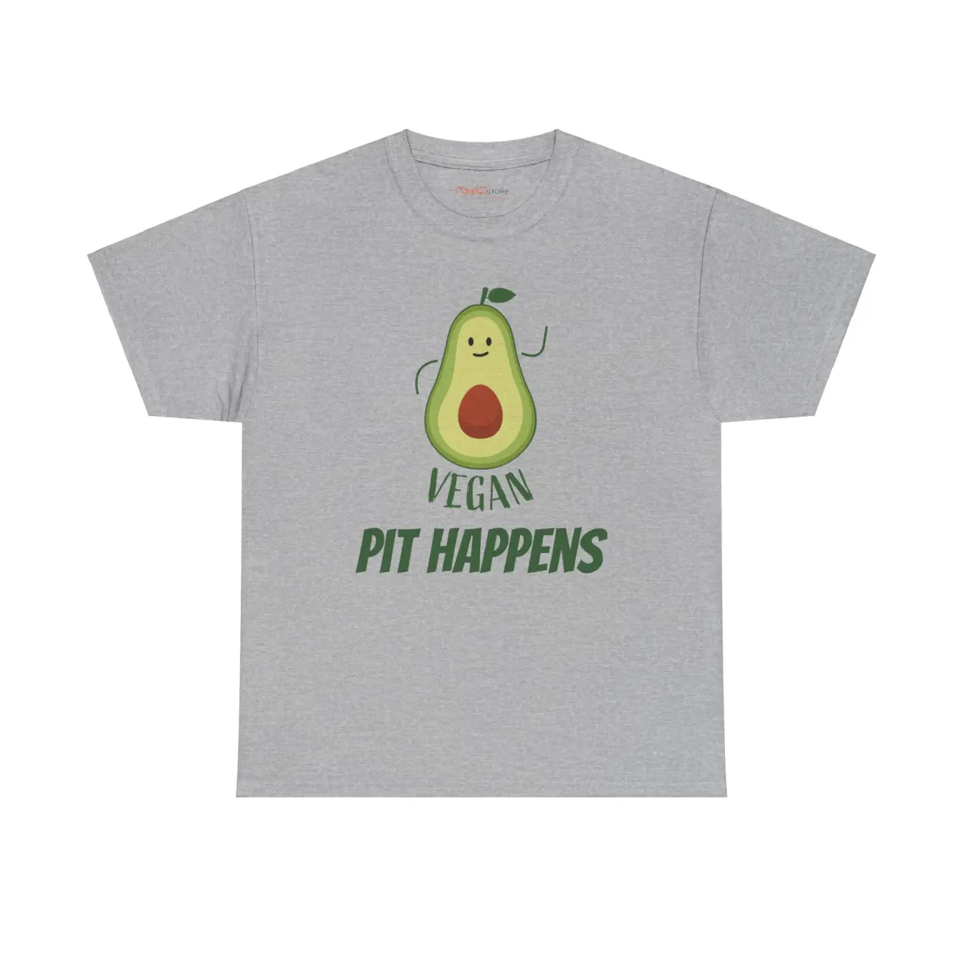 Vegan Pit Happens Heavy Cotton Tee - Guacamole Design - DipaliZ