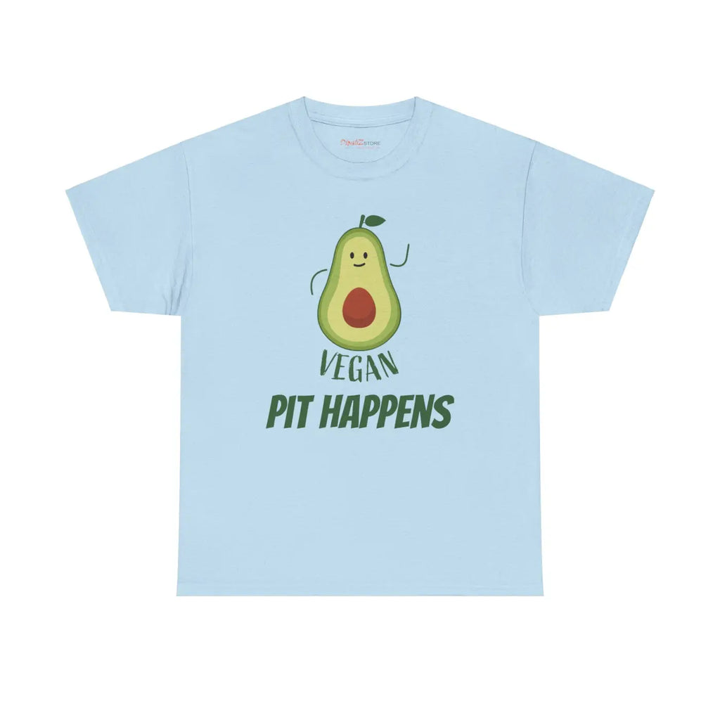 Vegan Pit Happens Heavy Cotton Tee - Guacamole Design - DipaliZ