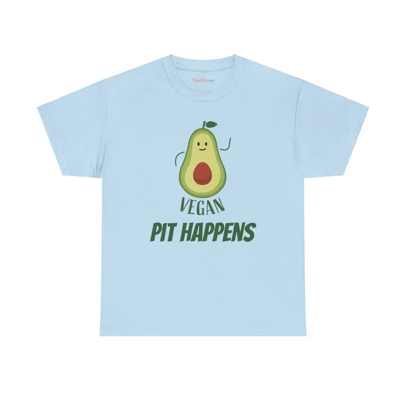 Vegan Pit Happens Heavy Cotton Tee - Guacamole Design - DipaliZ