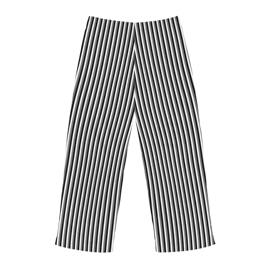 Vertical Black and White Stripe Pajama Pants - DipaliZ