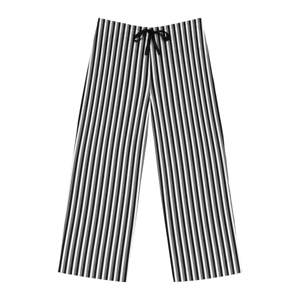Vertical Black and White Stripe Pajama Pants - DipaliZ