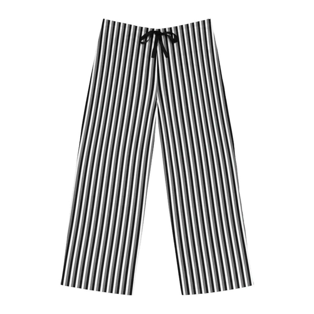 Vertical Black and White Stripe Pajama Pants - DipaliZ
