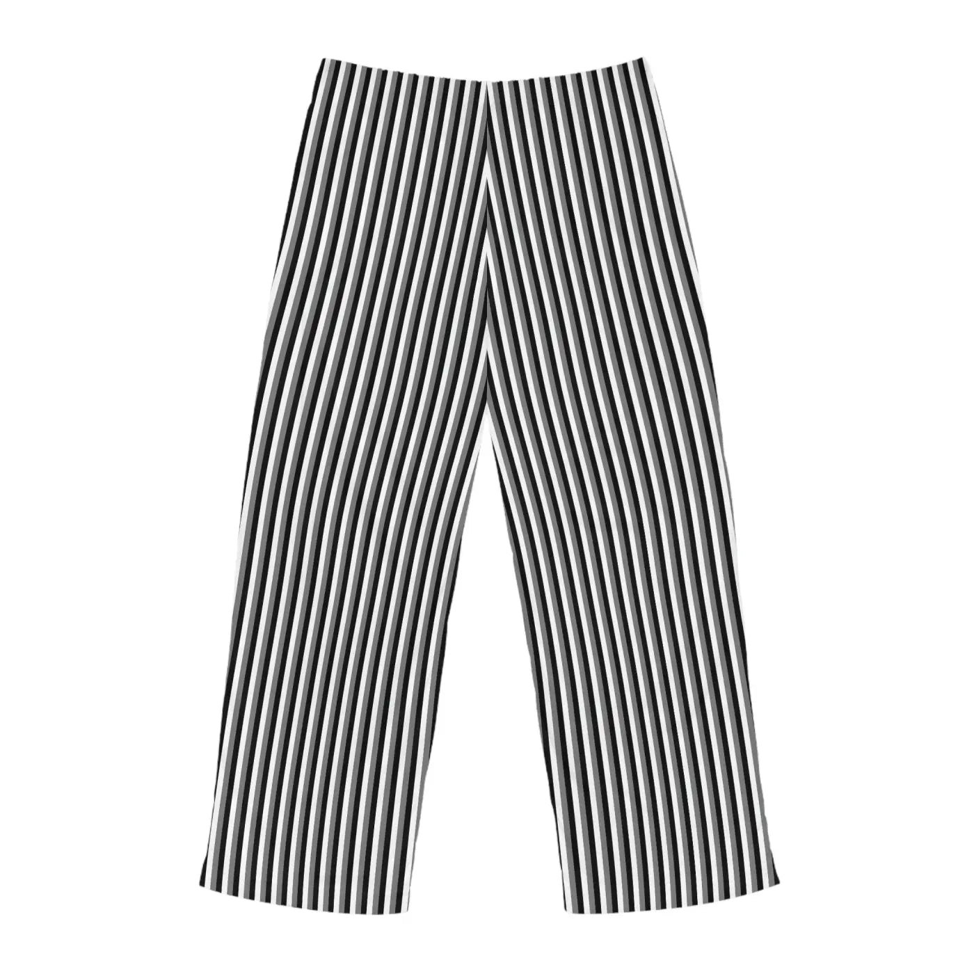 Vertical Black and White Stripe Pajama Pants - DipaliZ