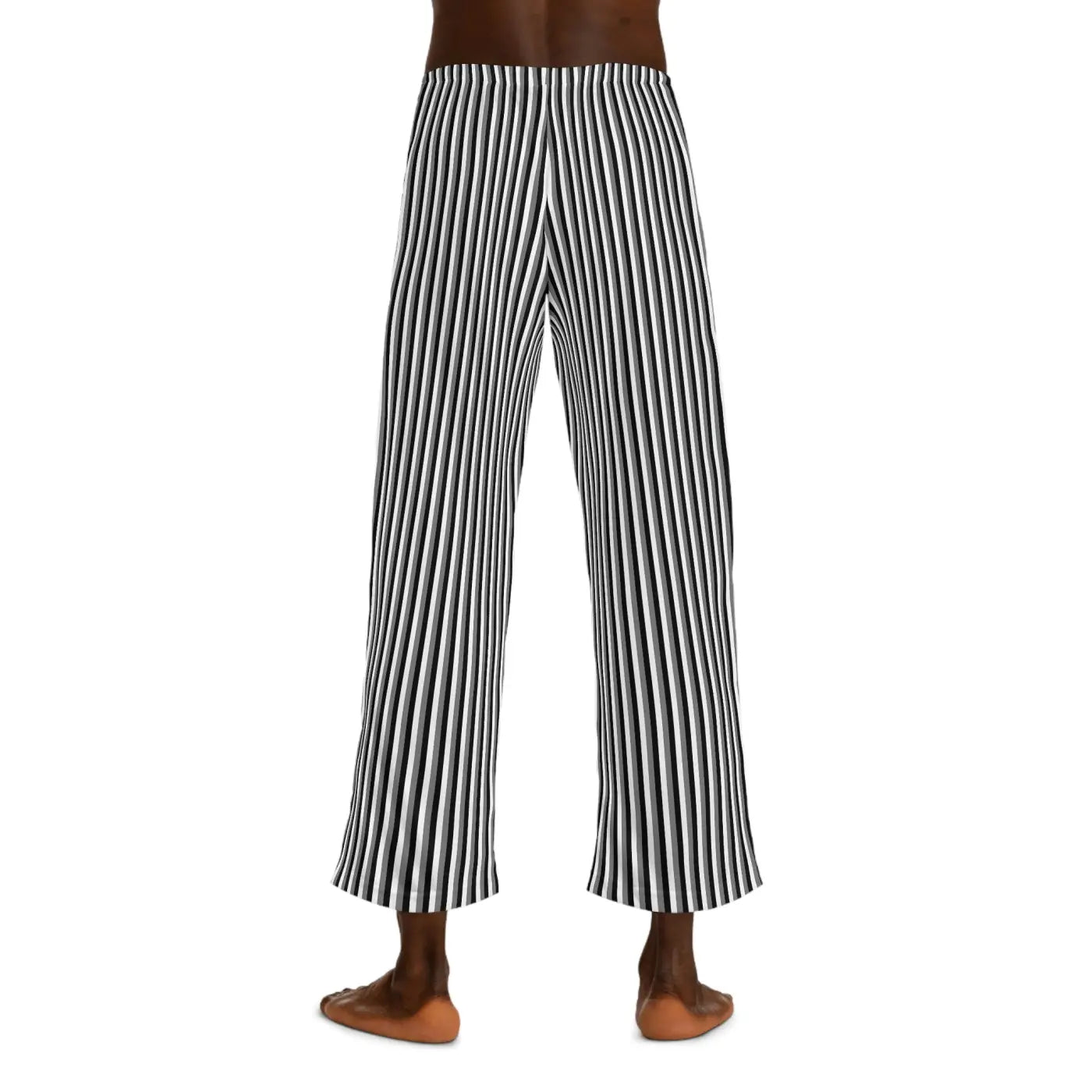 Vertical Black and White Stripe Pajama Pants - DipaliZ