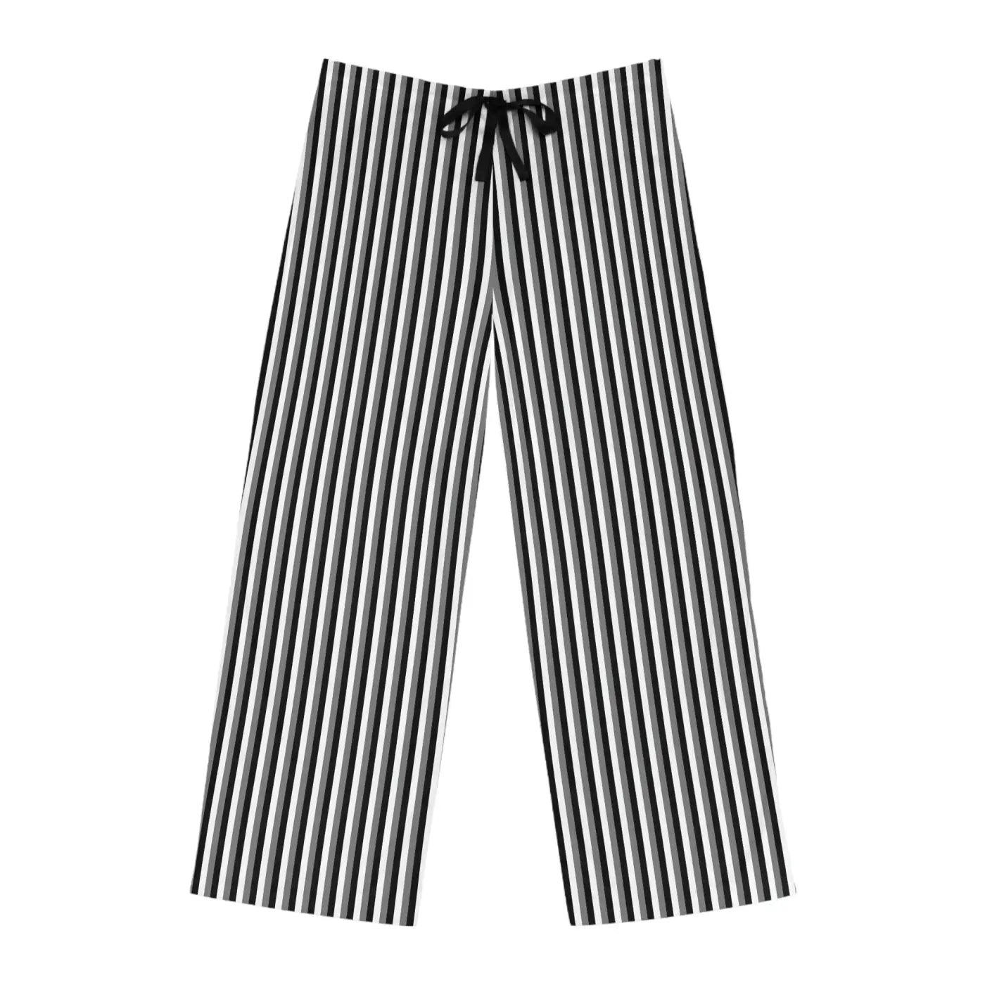Vertical Black and White Stripe Pajama Pants - DipaliZ