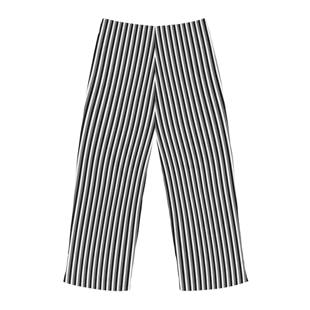 Vertical Black and White Stripe Pajama Pants - DipaliZ