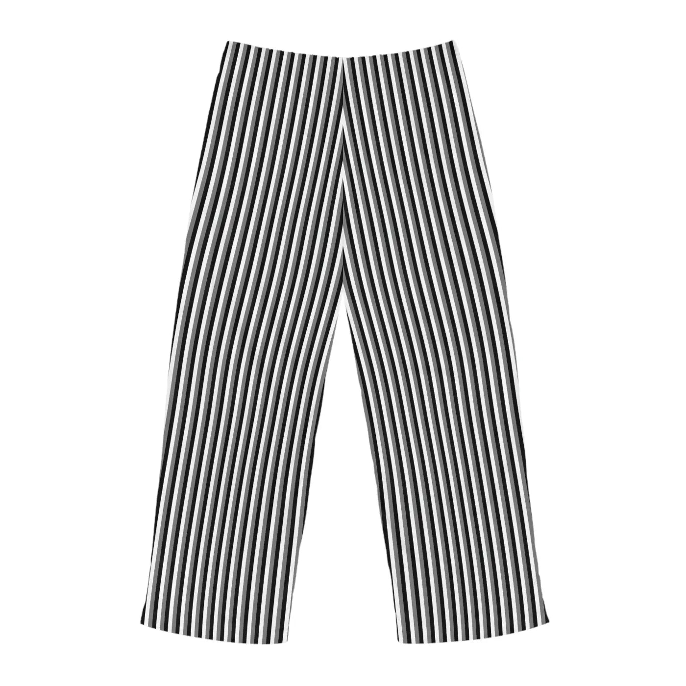 Vertical Black and White Stripe Pajama Pants - DipaliZ