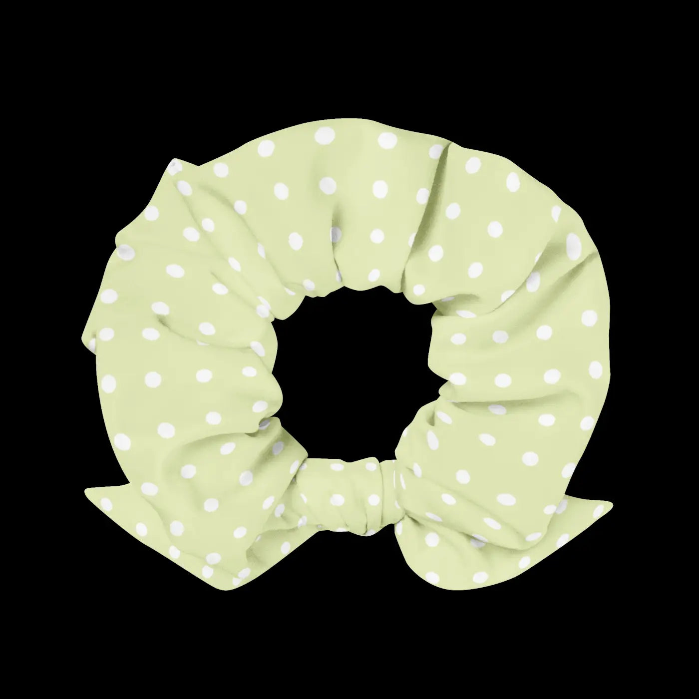 Polka Dot Scrunchie - Eco Friendly White Polka Dots - DipaliZ