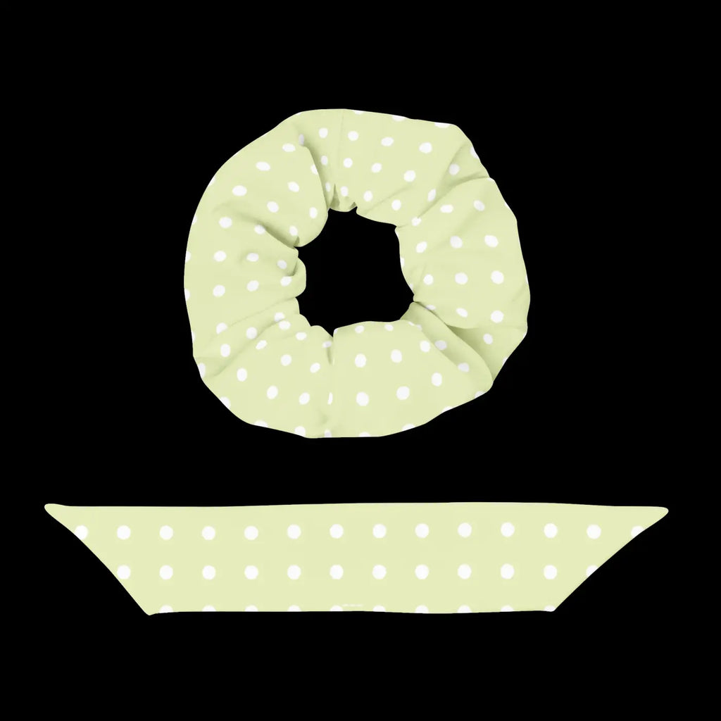 Polka Dot Scrunchie - Eco Friendly White Polka Dots - DipaliZ
