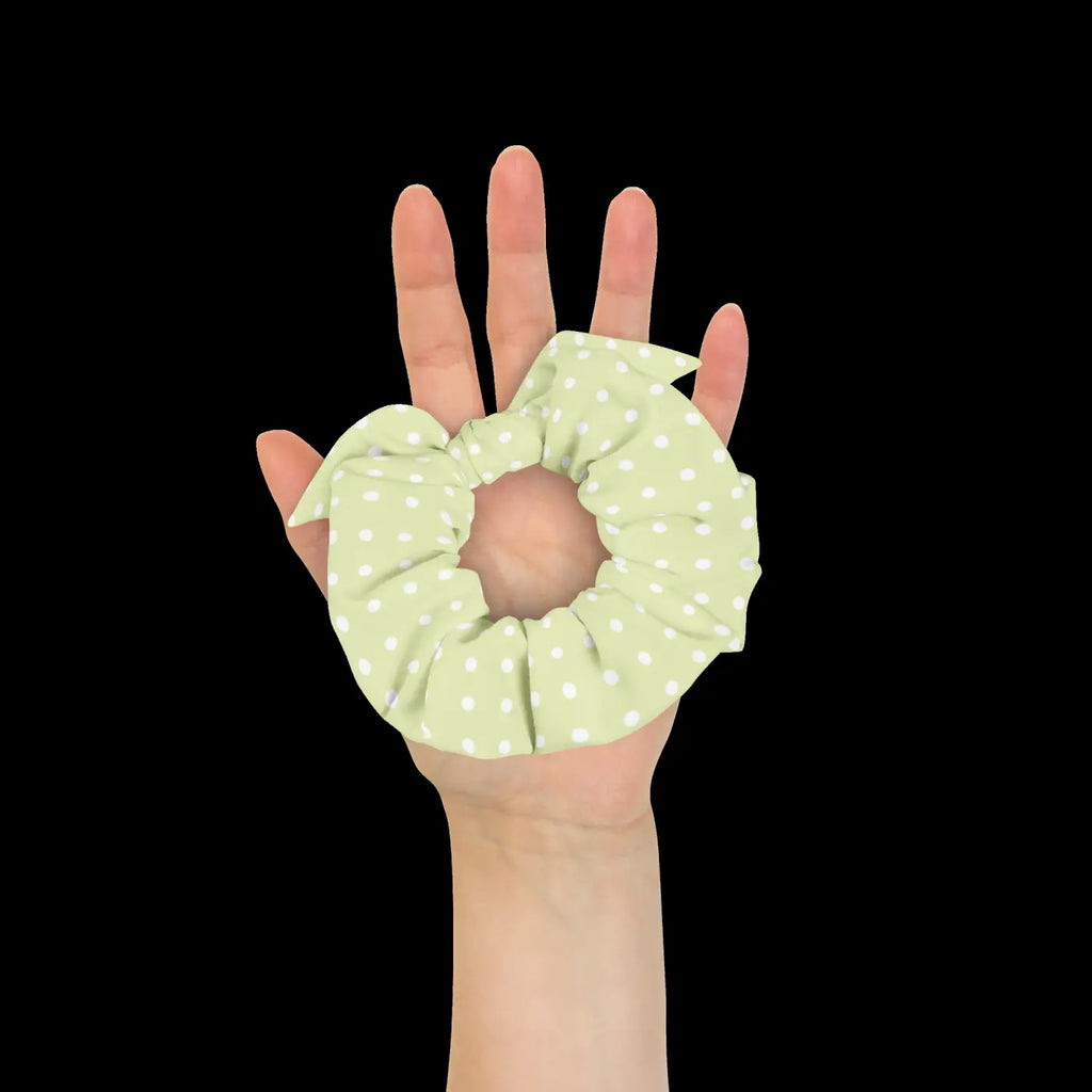 Polka Dot Scrunchie - Eco Friendly White Polka Dots - DipaliZ