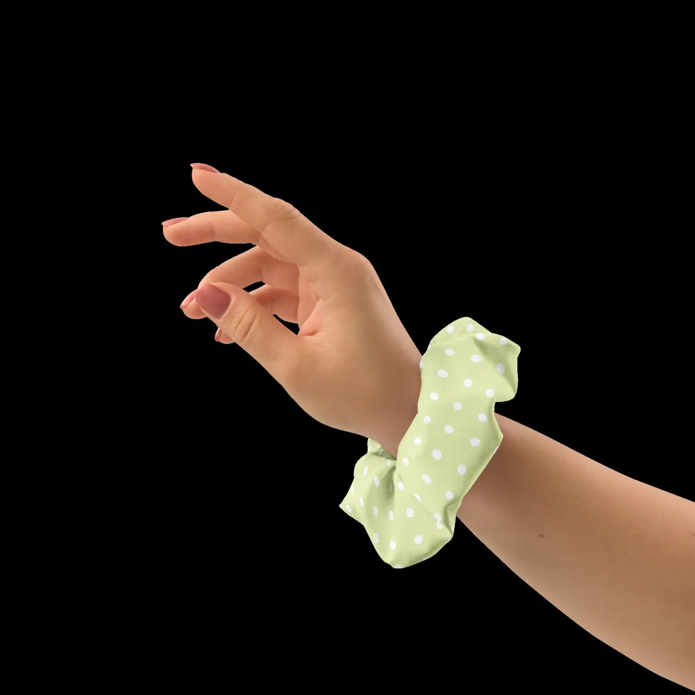 Polka Dot Scrunchie - Eco Friendly White Polka Dots - DipaliZ