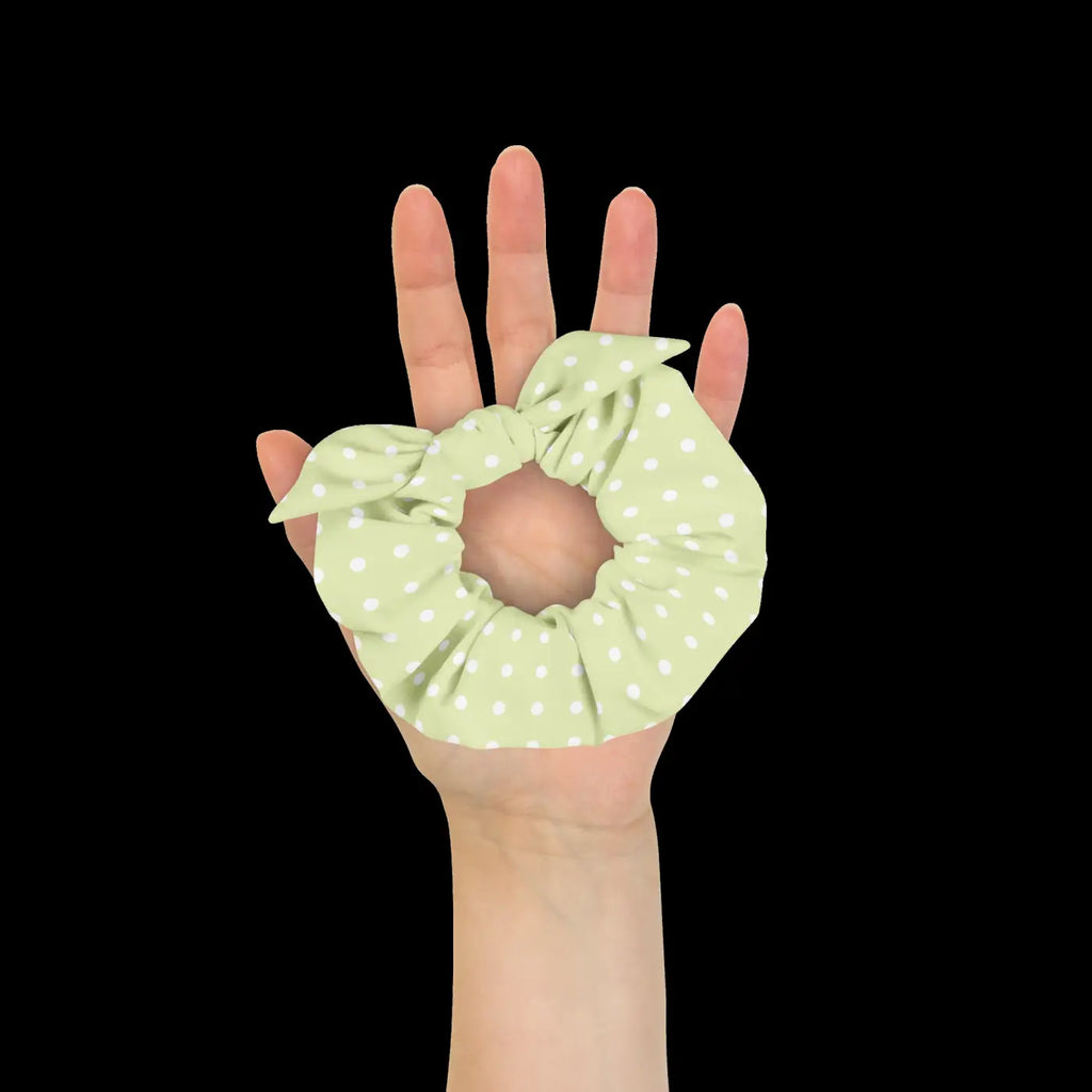 Polka Dot Scrunchie - Eco Friendly White Polka Dots - DipaliZ
