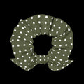 Green Scrunchie - White Polka Dots Hair Accessory - DipaliZ