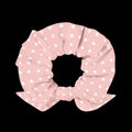 White Polka Dot Scrunchie - Eco-Friendly Hair Tie - DipaliZ